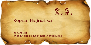 Kopsa Hajnalka névjegykártya